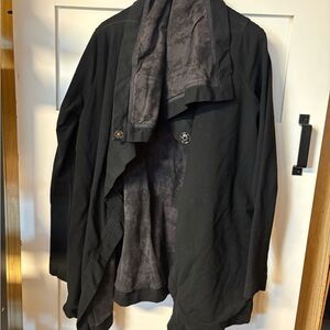 lululemon athletica Black Draped Open Cardigan